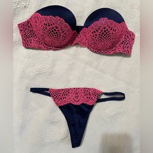 Victoria’s Secret Very Sexy Strapless Bra-34B with G-String Matching Panty-S